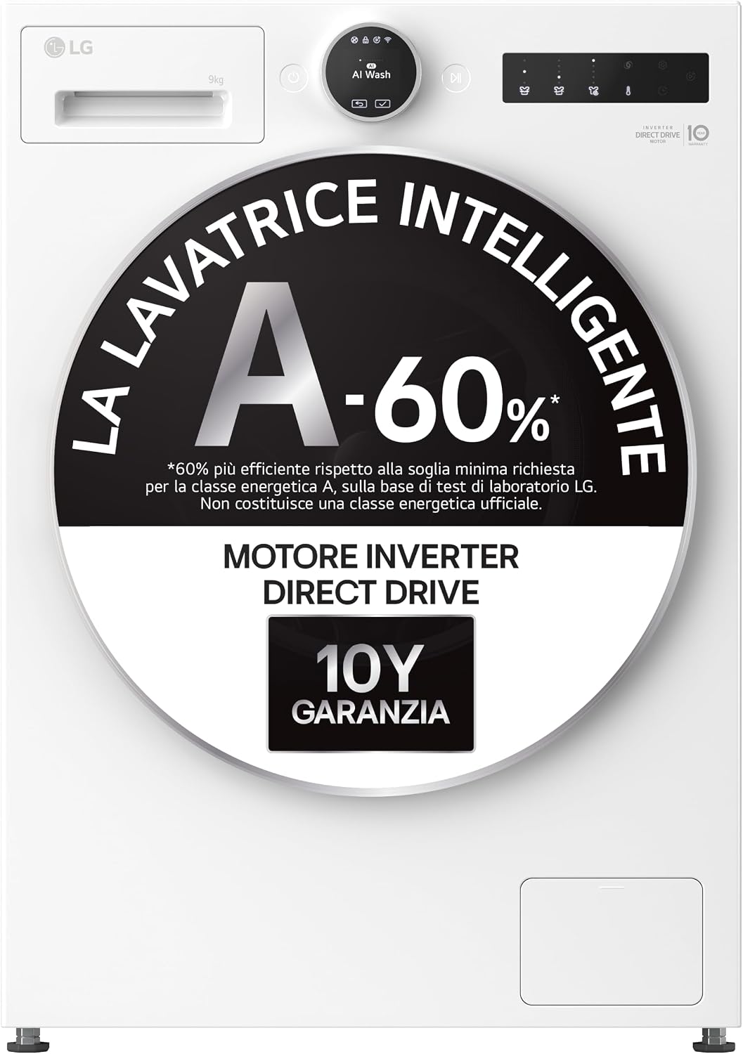 LG - Lavatrice AI DD F4X9009TWCE 9 Kg Classe A